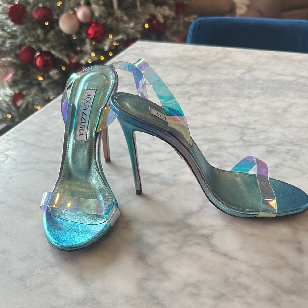 Aquazzura Shimmering Blue Heels